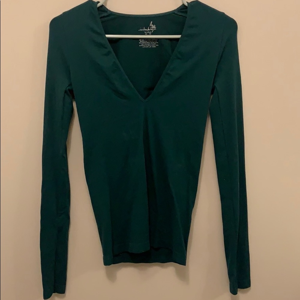 Free People: form fitting green top